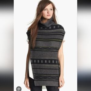 3.1 Phillip Lim Wool Asymmetric Sweater Tunic Turtleneck